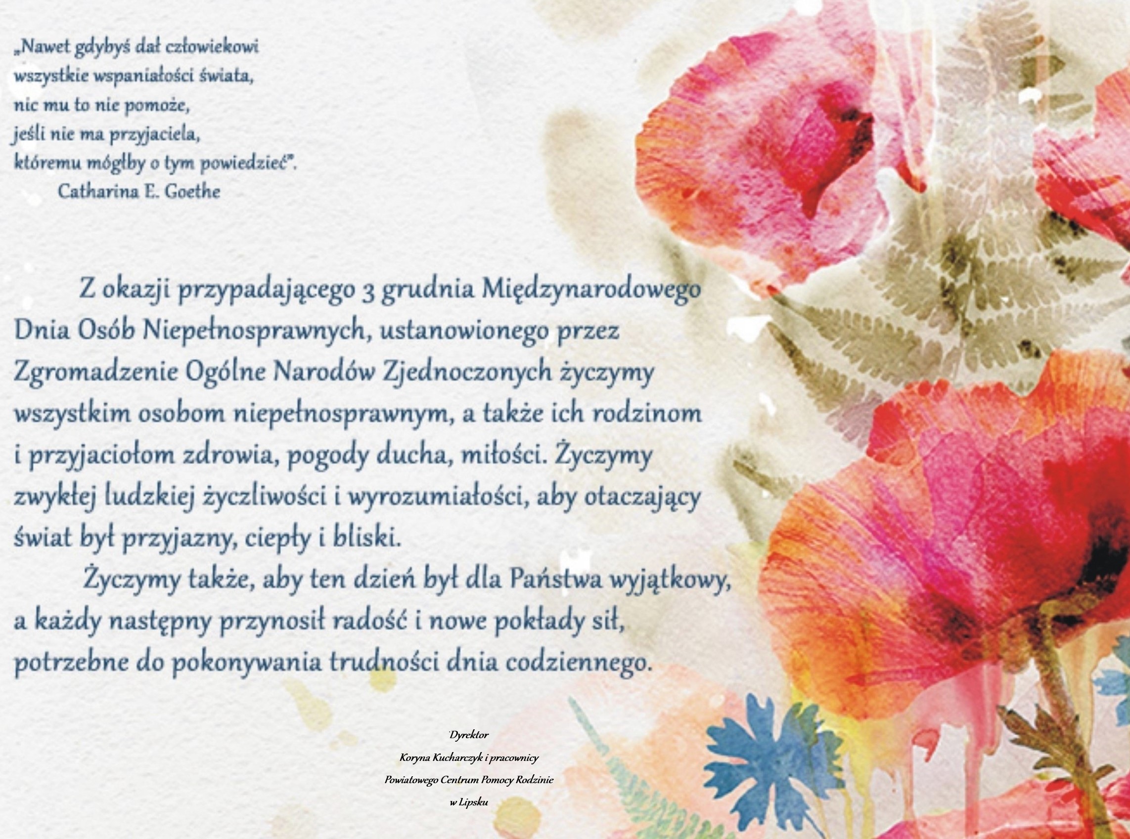 Kartka z życzeniami.